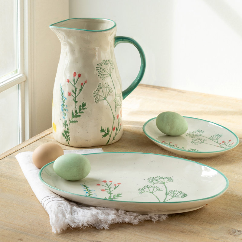 Park Hill Collection Park Hill Pantry & Cafe Porcelain Ceramic / Porcelain Stainless Steel Platter Serving Dish