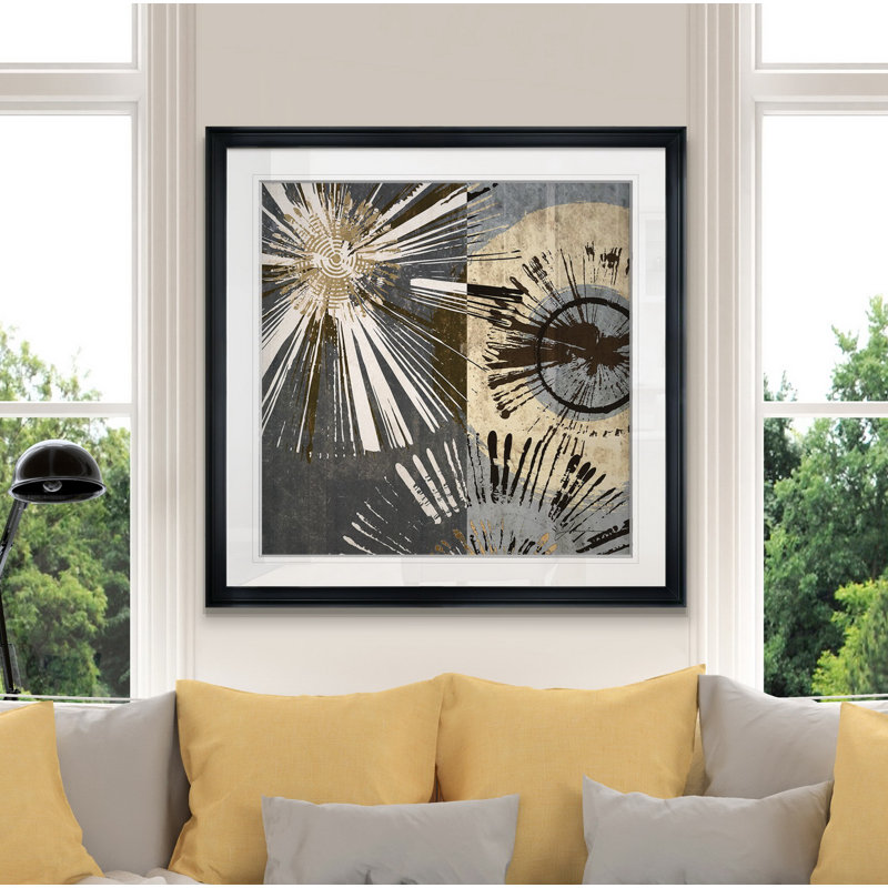 « out burst tiles i », peinture, H 16 po x l 16 po x P 1,5 po, Cadre noir