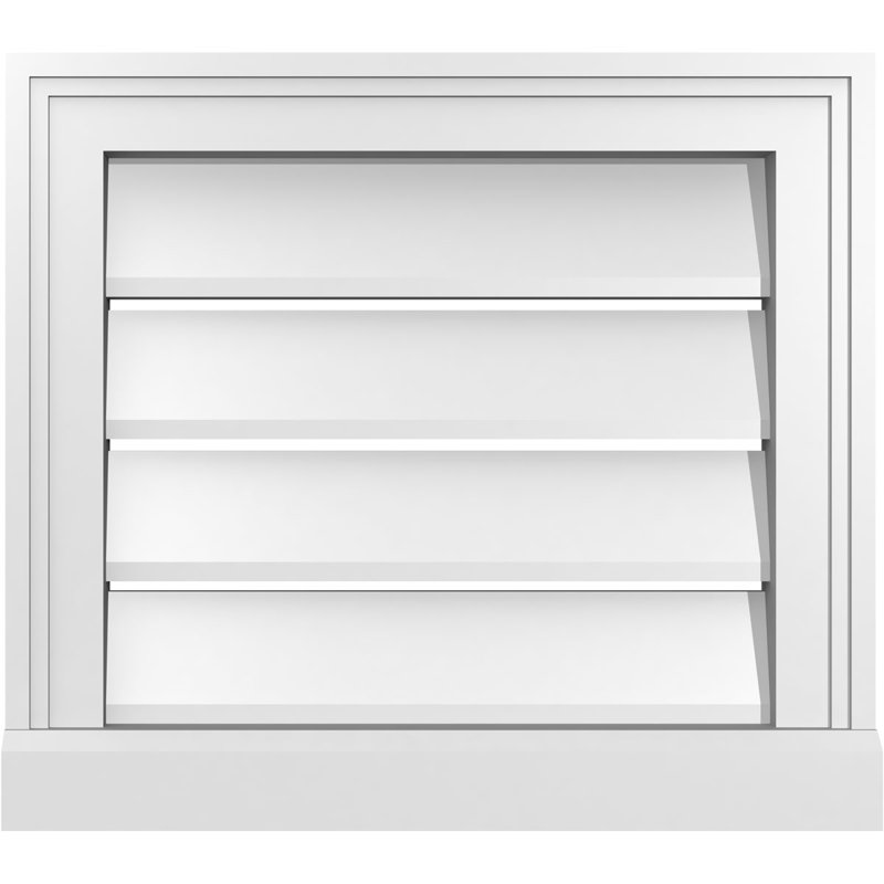 Rectangle Surface Mount Signature Urethane Functional Gable Vent, Primed Tan, 16" H x 18" W x 2" D