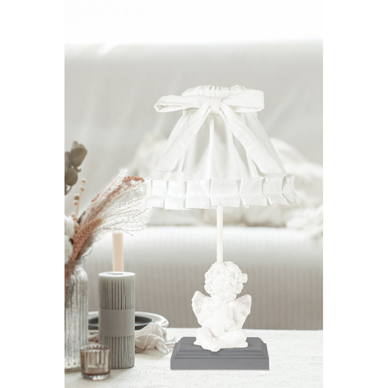 Lampe de table 16,5 po, Blanc, gris