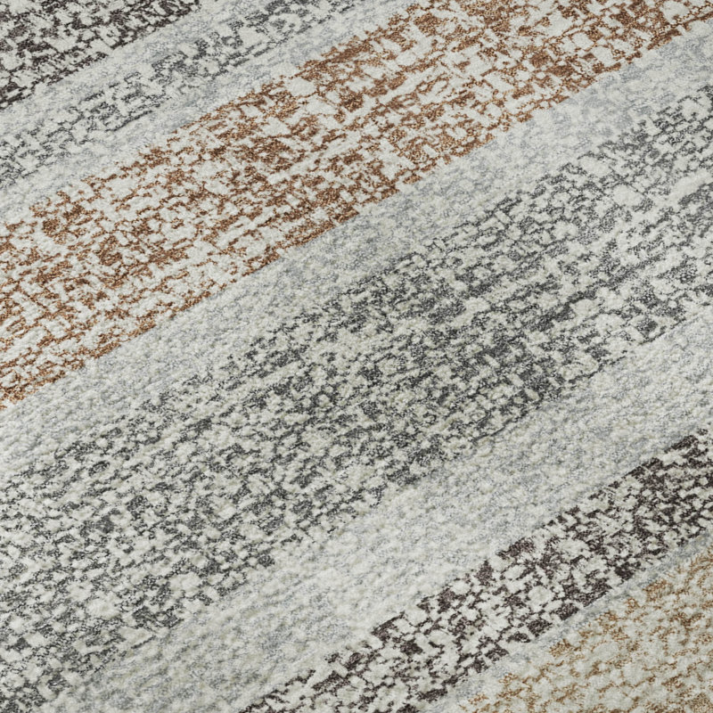 Premium Machine Washable Mayfield AMF2122 Striped Rug, Gray, 3' x 5'