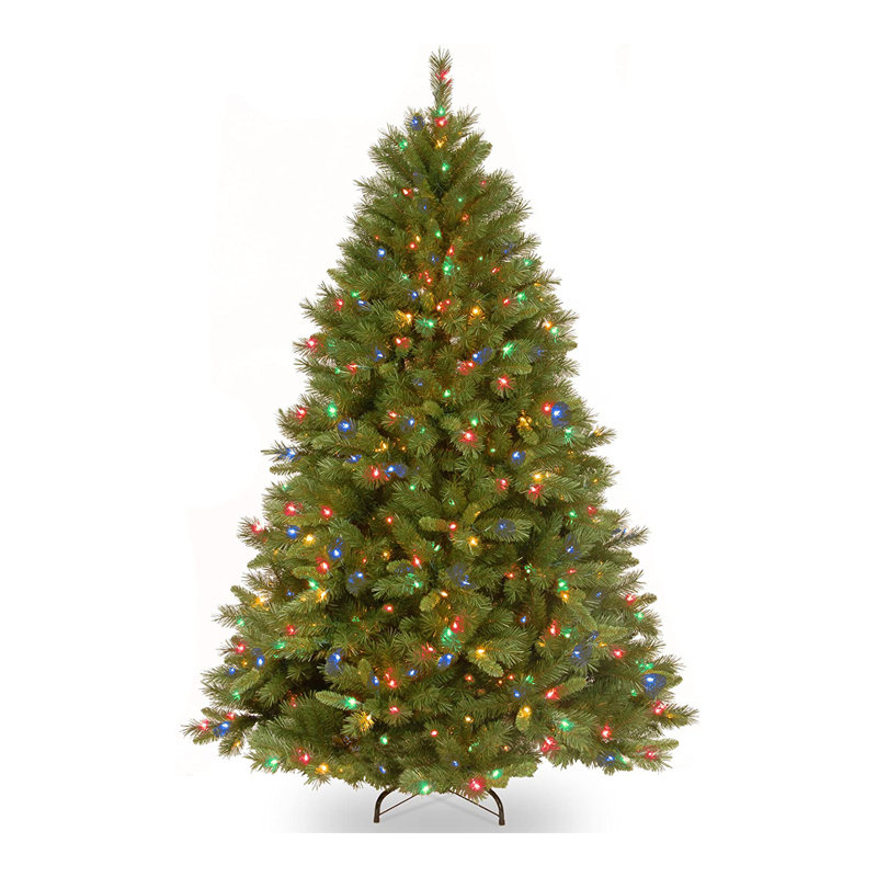 7.5' Winchester Pine Prelit Artificial Christmas Tree with Multicolor Lights