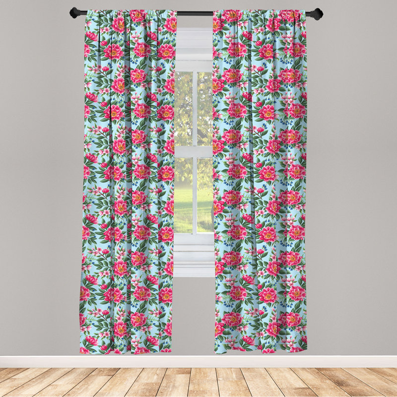 Panneau coulissant semi-diaphane avec passe-tringle Peony, 28 po x 95 po