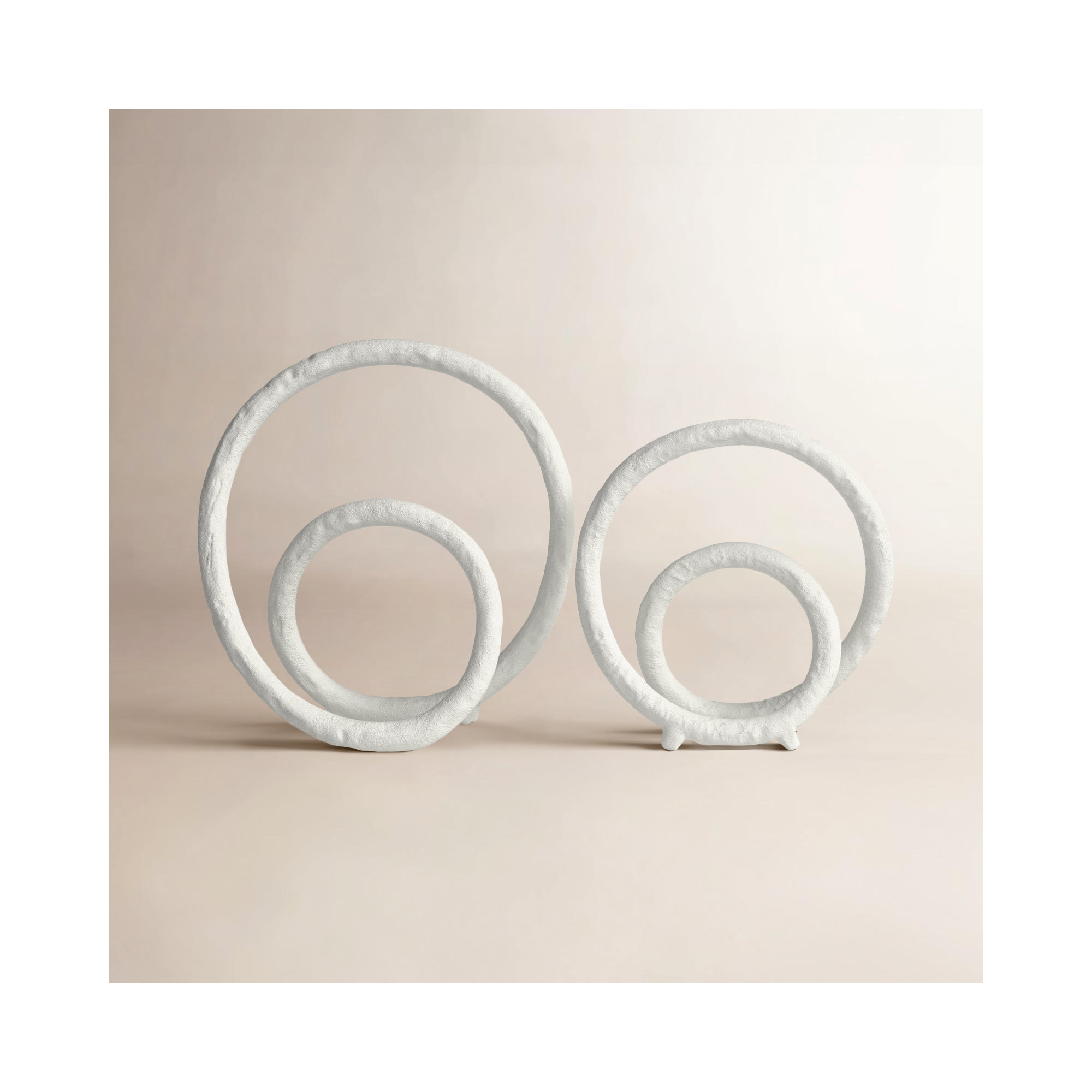 Aviel 2 Piece Atlantic Sculpture Set, 13" H x 13" W x 3.5" D, White