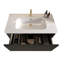 Meuble-lavabo flottant rayé 36 po avec lavabo en céramique blanc 36 po, pré-assemblé