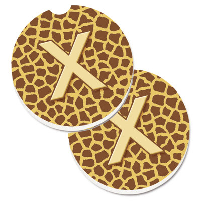 Ceramic Round 2 Piece Car Coaster Set
