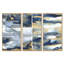 Art sur toile abstrait bleu foncé et or II-141636806-141636807