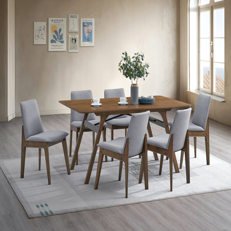 Kaela Walnut Finish Dining Table, Walnut, 30.05"H x 58.95"L x 34.95"W