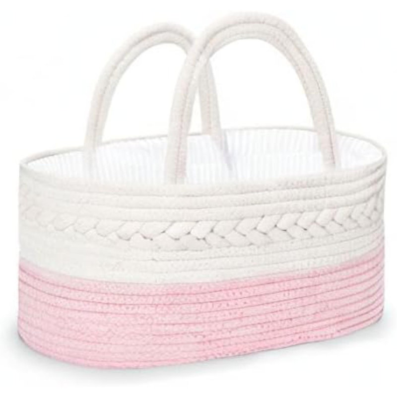 Rebrilliant Cotton Storage Bag, 18cm H x 36.1cm W x 22.1cm D, Pink