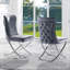 Ensemble de 2 chaises de salle à manger Waden, métal chromé, velours capitonné gris