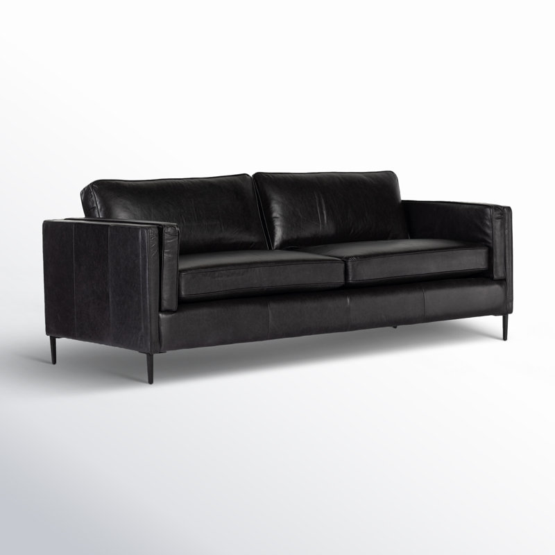 Carson 84" Sofa, Sonoma Black Genuine Leather