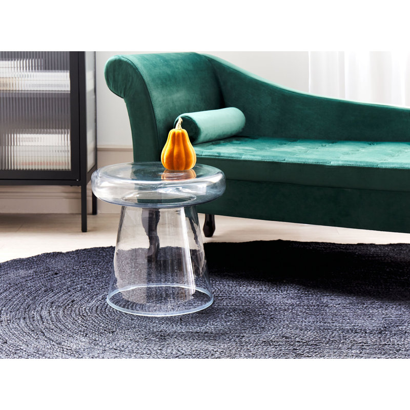Caithlyn Glass Top Pedestal End Table, Clear