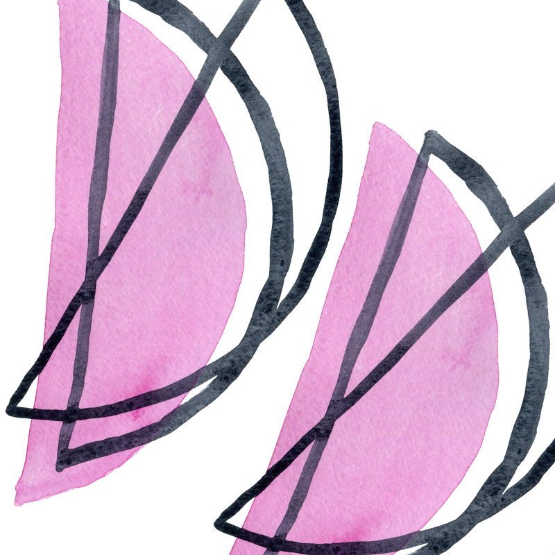 «Pink Bowl» par Elena Blanco - reproduction imprimée, H 12 po x l 12 po, No, Toile tendue