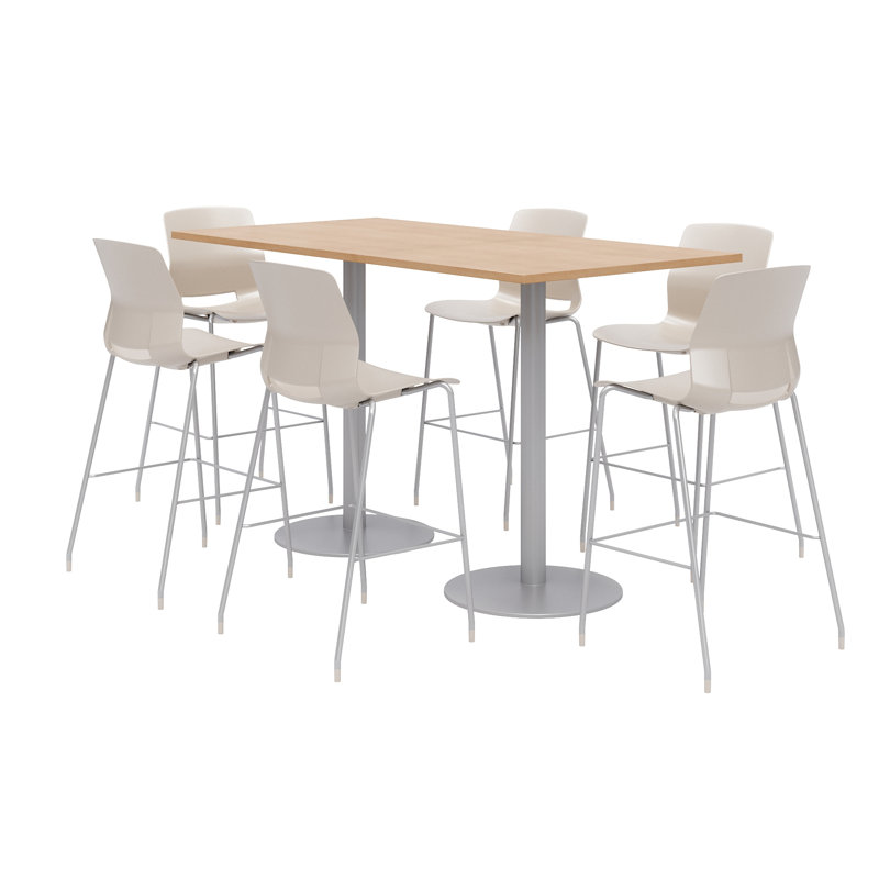 Ensemble de table de salle à manger rectangulaire 72 "et chaise, Érable, Noir, noir, noir, noir