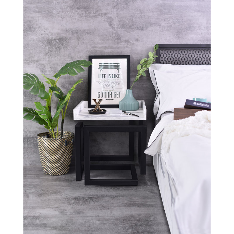 50 cm W Bedside Table, White