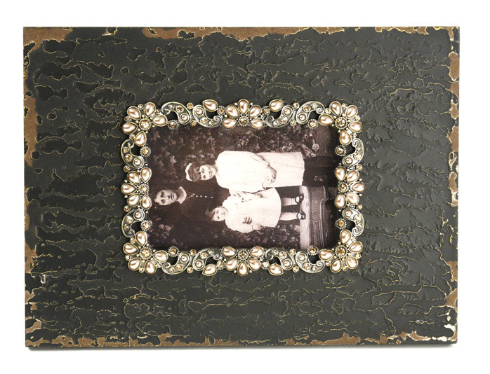Wood Beaded Picture Frame