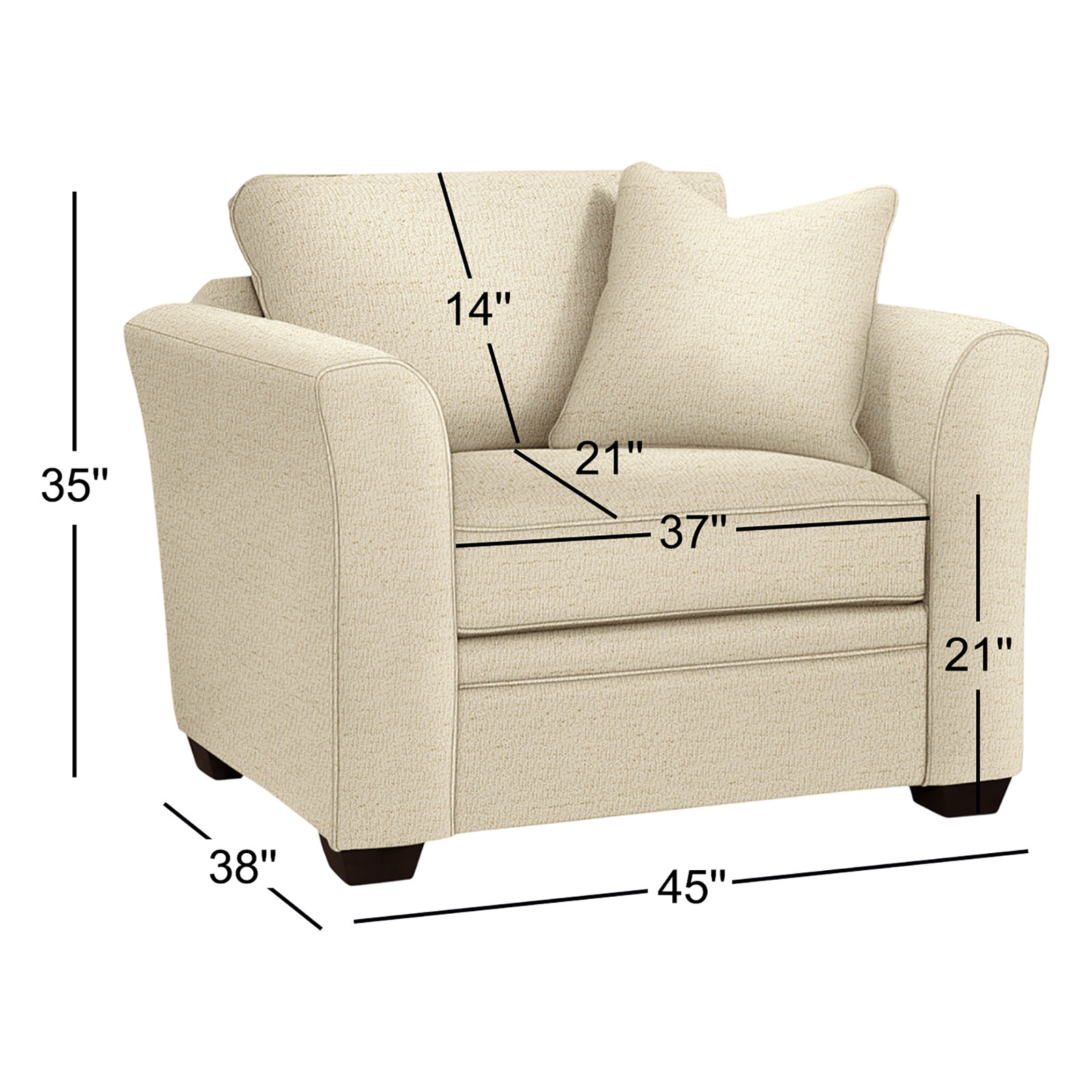 Bridgeport Upholstered Armchair, Black, Ivory Crypton Performance; 0886-91