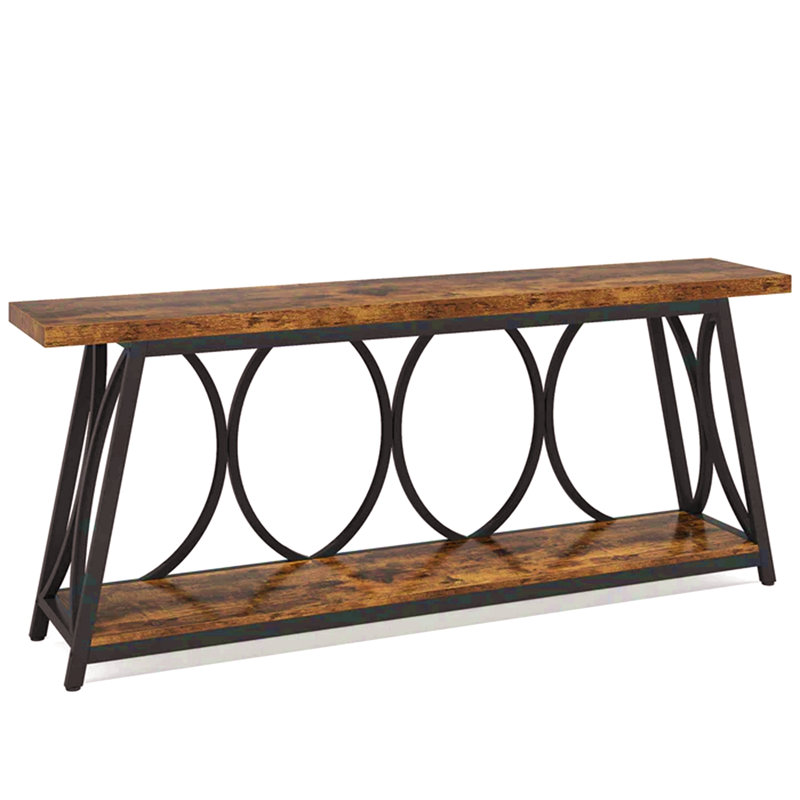 Hall Table,Vintage Console Table,Sturdy Sofa Table, Brown
