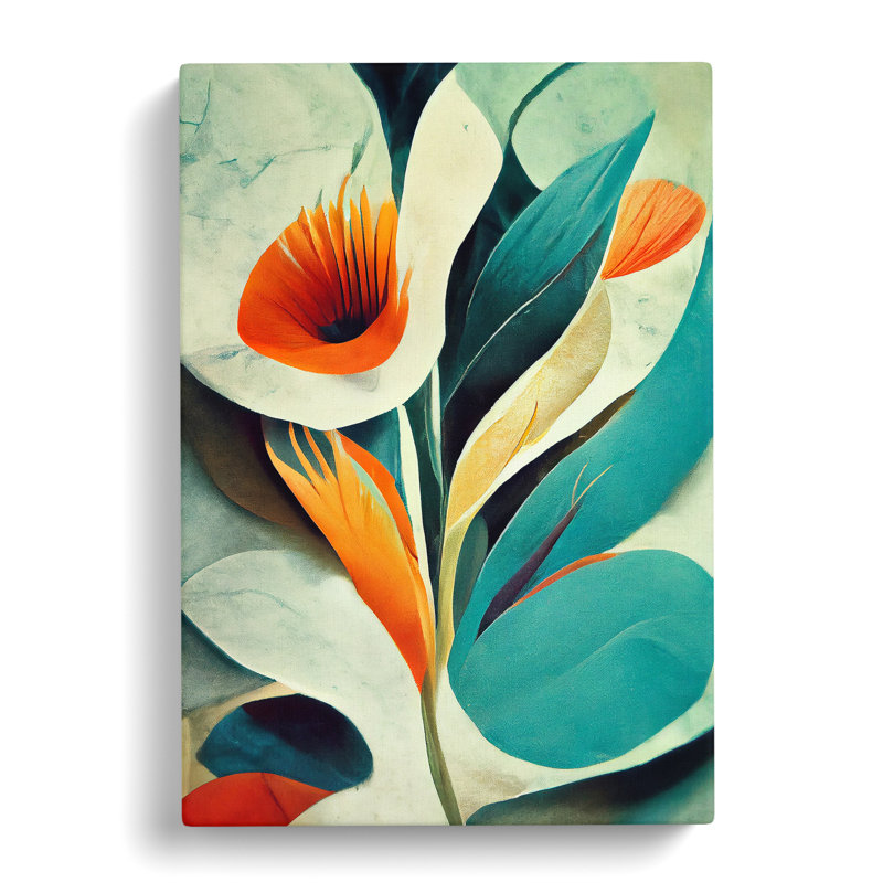 Floral In Abstract No.5 - Wrapped Canvas Print, 50cm H x 35cm W x 3cm D