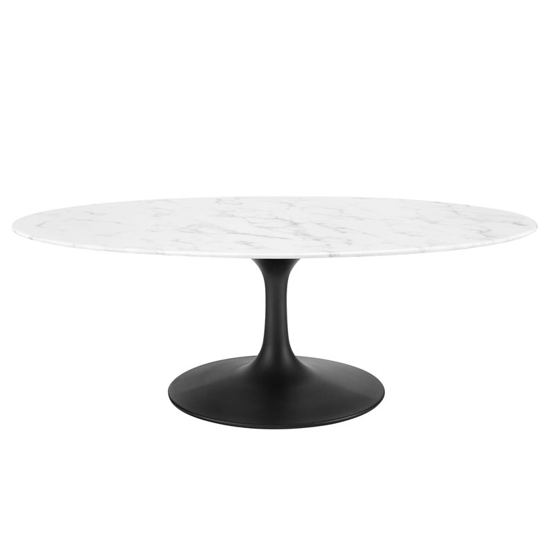 Table basse ovale Lippa, Blanc