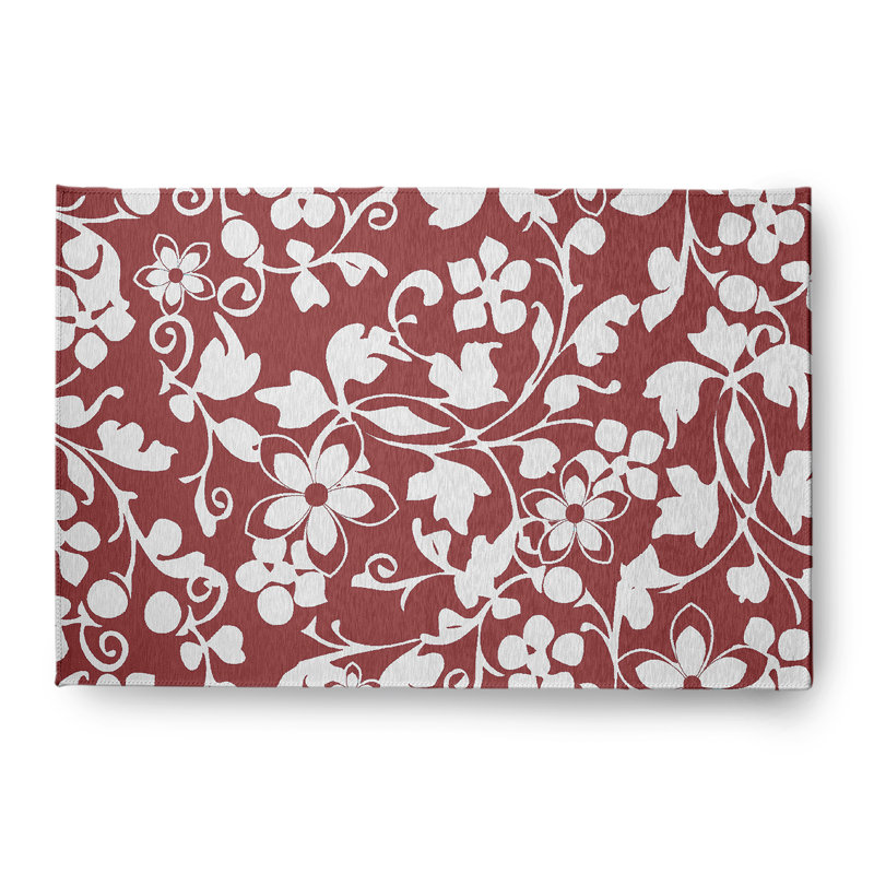 Chenille Floral Indoor Rug, Rectangle 4' x 6'