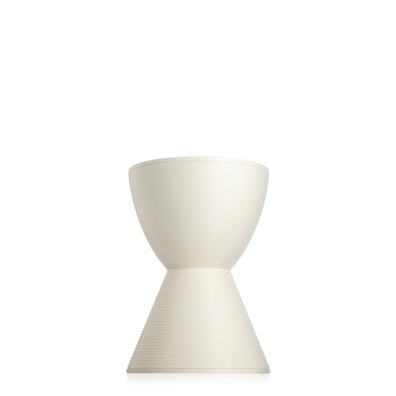 Prince Aha Plastic Accent Stool, Wax White