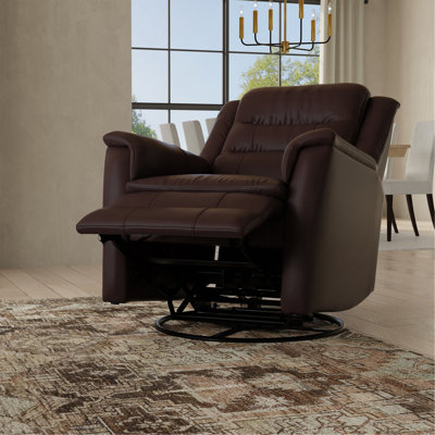 Global Home Swivel Glider Recliner With Manual Footrest by Latitude Run
