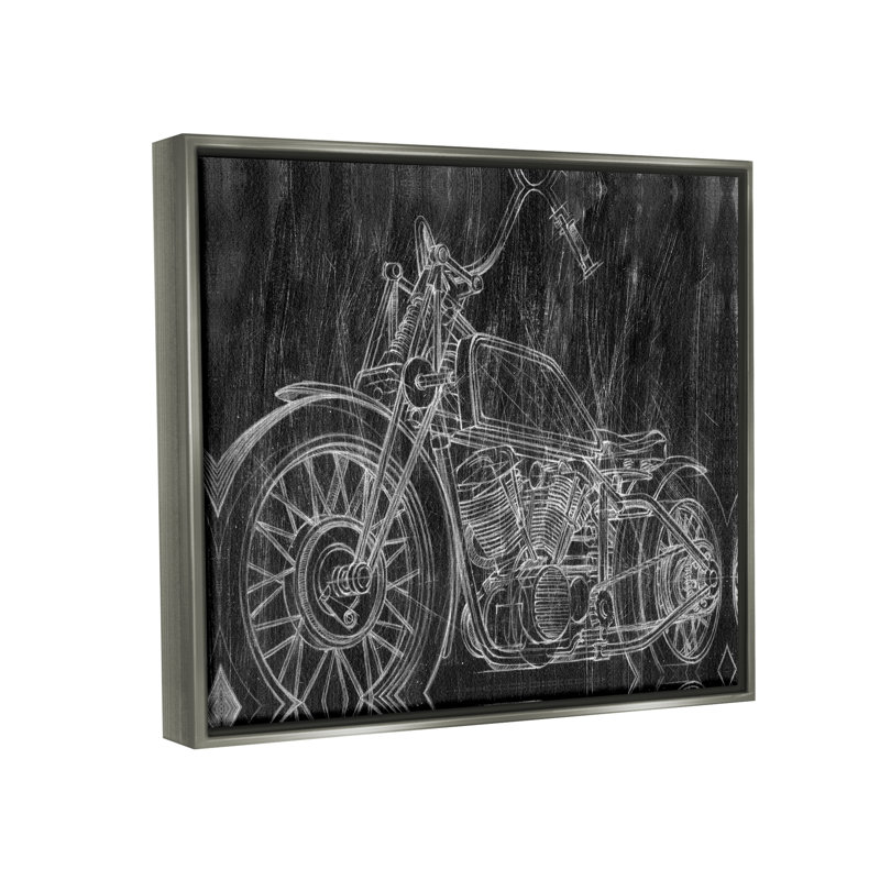 «Monotone», art mural noir et blanc sur toile par Ethan Harper, H 17 po x l 21 po x P 1,7 po, Cadre flottant gris lustré