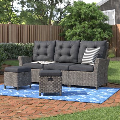 ASTI All-Weather Wicker 3 Pc Outdoor Seating Set With 1 Reclining Sofa And Two 15""H Ottomans -  Andover Millsâ¢, 17571B8C65BA493A8E6EC695F7FB541E