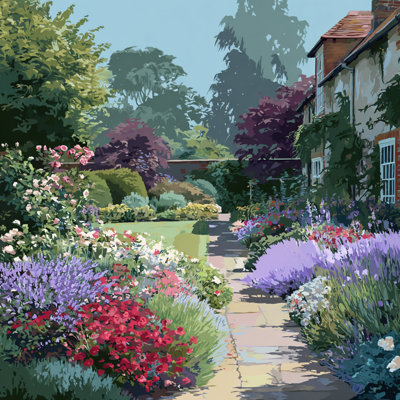 «Lavender Valley Home», art mural sur toile tendue