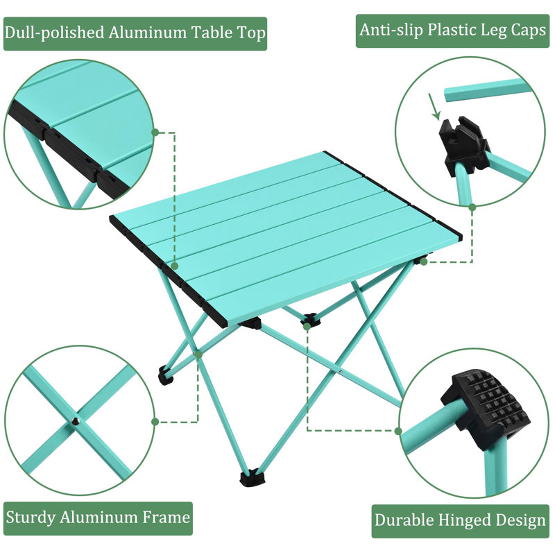 Small Lightweight Aluminum Folding Camping Table with Carrying Bag