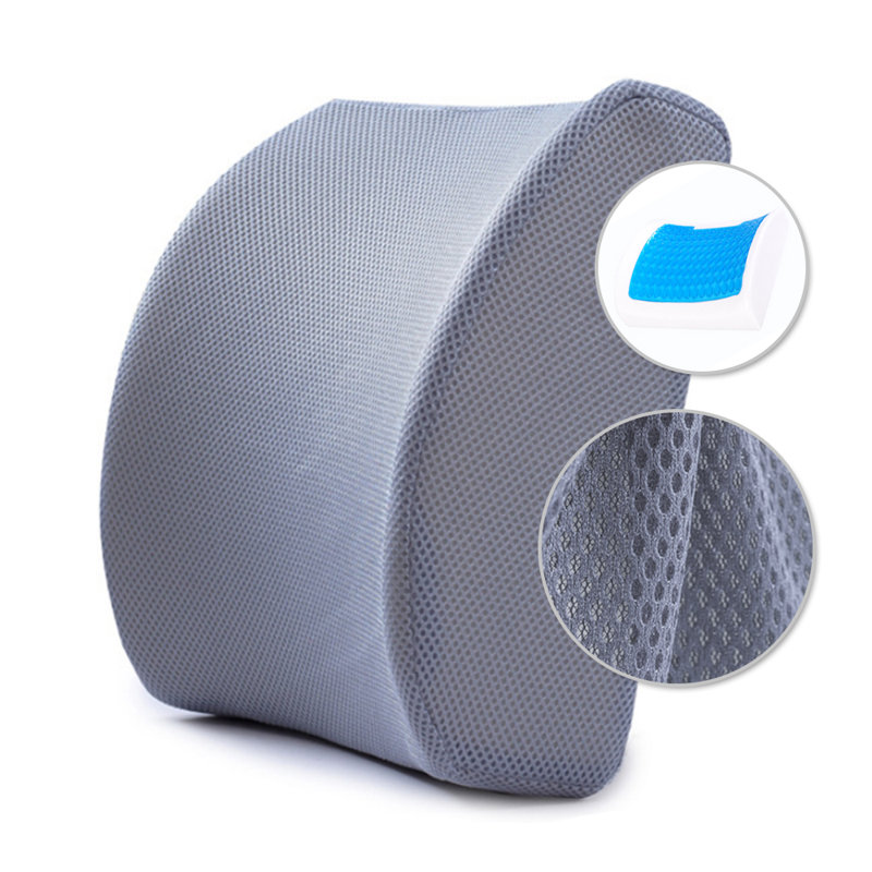 Support pour le dos de voiture en gel rafraîchissant à mémoire de forme 100%, gris
