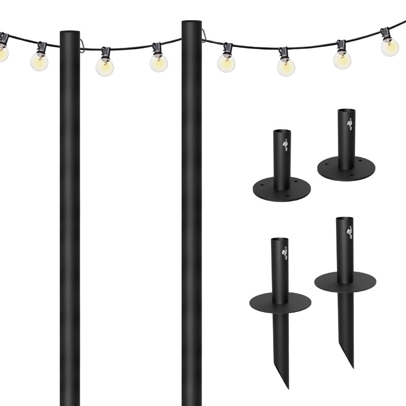 Bistro String Light Poles & 50ft of String Lights