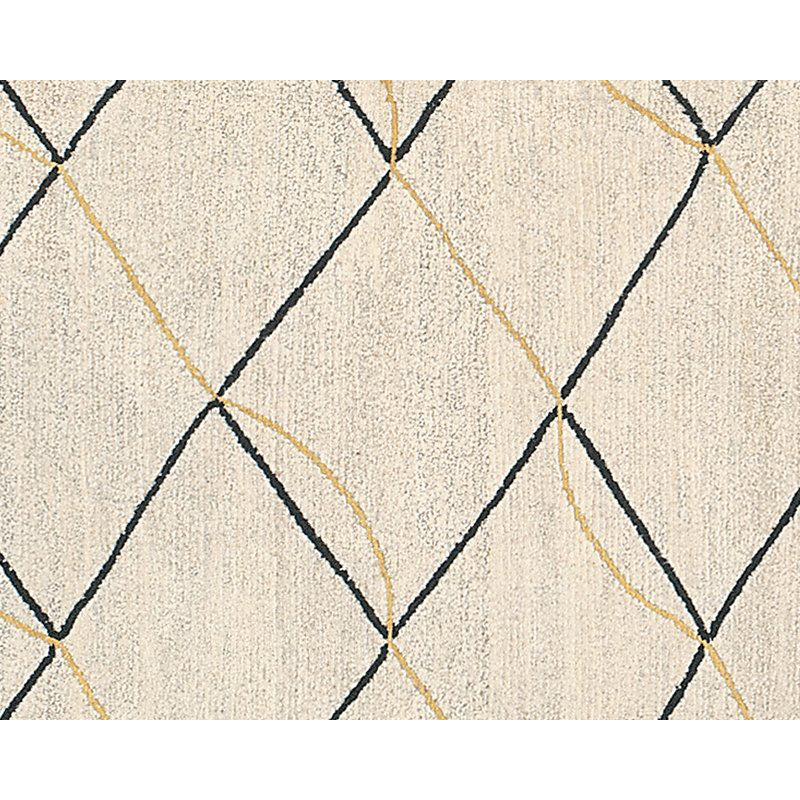 Archloop Geometric Area Rug in Black/Gold/White, Rectangle 12' x 16'