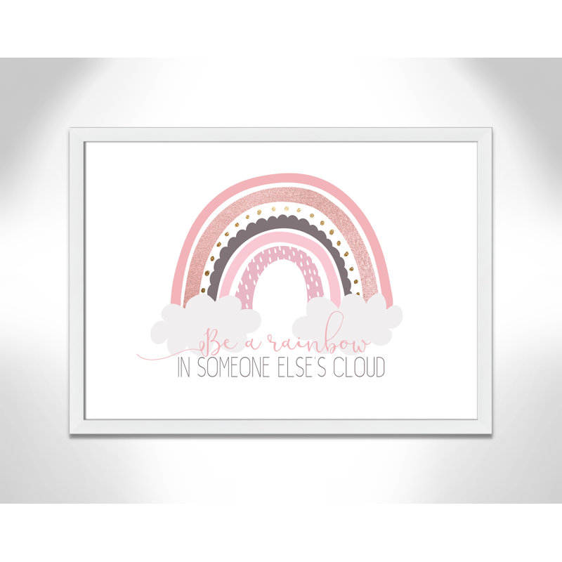 Être un arc-en-ciel, H 26,5 po x l 36,5 po x P 0,63 po, Cadre blanc