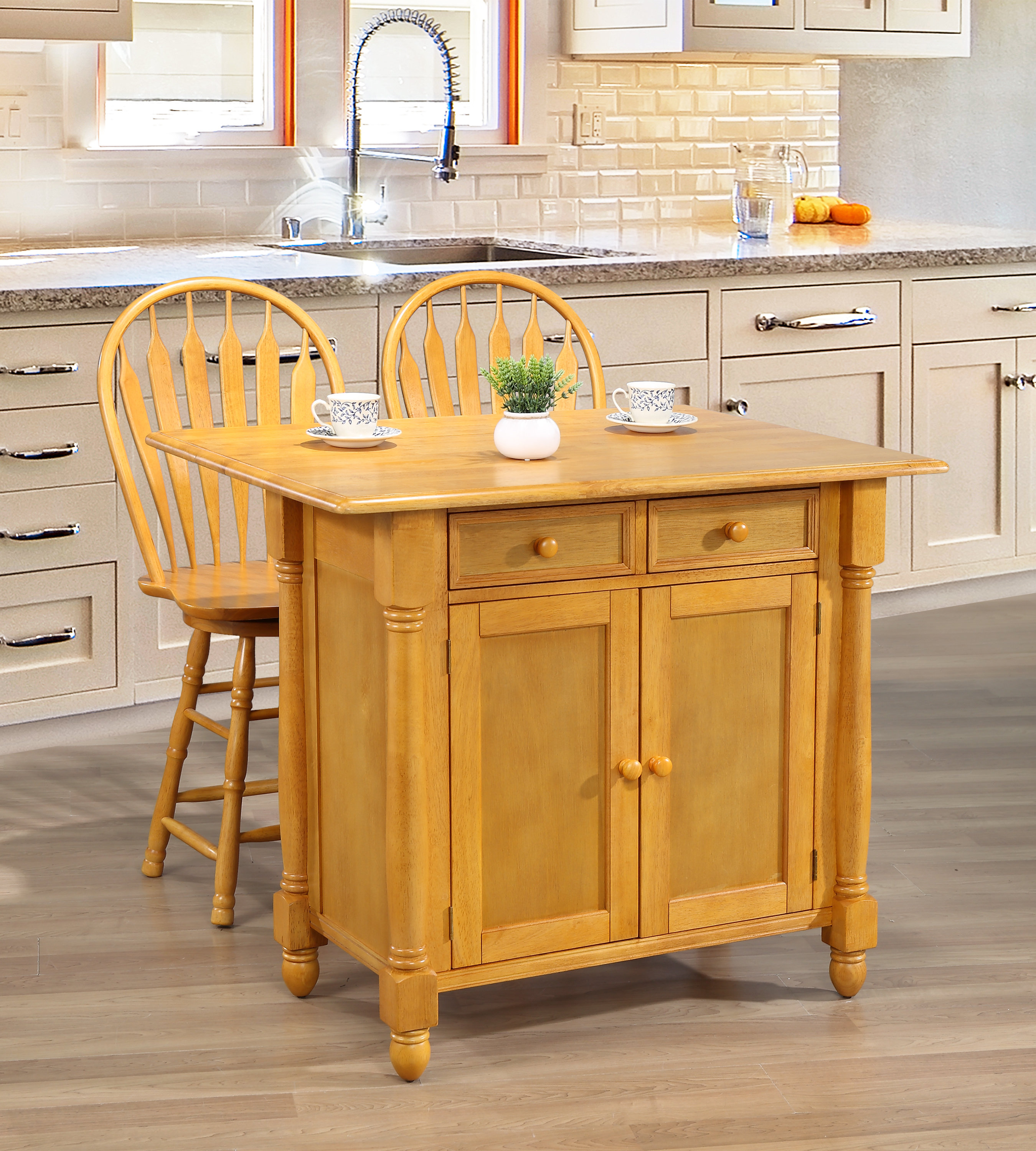 One Allium Way® Azizi Solid Wood Kitchen Island Set & Reviews Wayfair