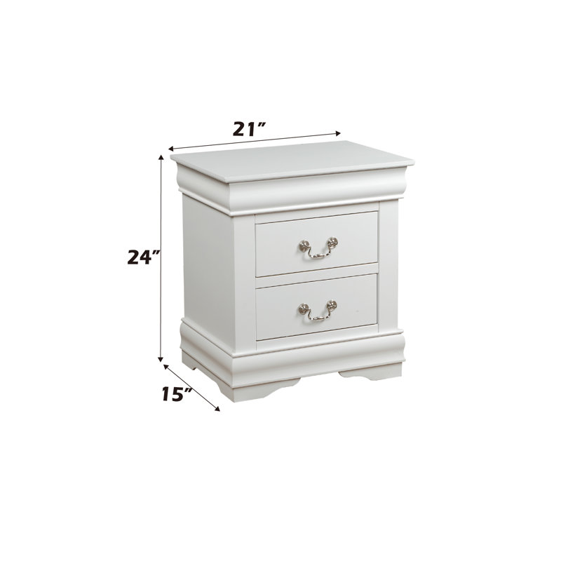 Table de chevet Louis Philippe, Blanc