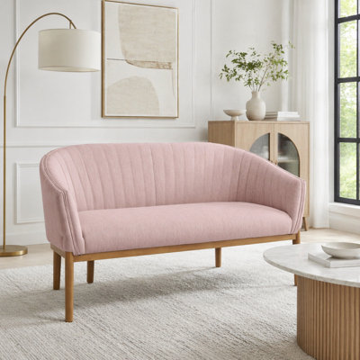 Causeuse Mid-Century moderne avec coutures en canaux