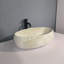 Lavabo de salle de bain vasque ovale en céramique et marbre