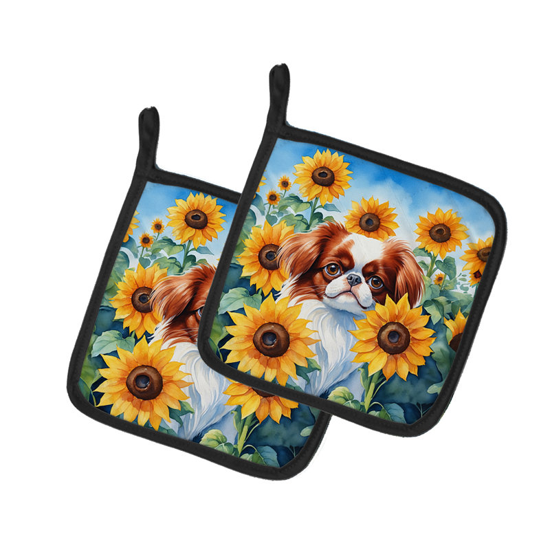 Ensemble de poignées en polyester Caroline's Treasures In Sunflowers