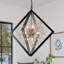 Lustre en cristal géométrique à 9 lumières avec cadre noir mat, luminaire suspendu moderne de 31 po avec pissenlits, hauteur réglable de 35 po à 111 po, homologué UL pour le vestibule de salle à manger