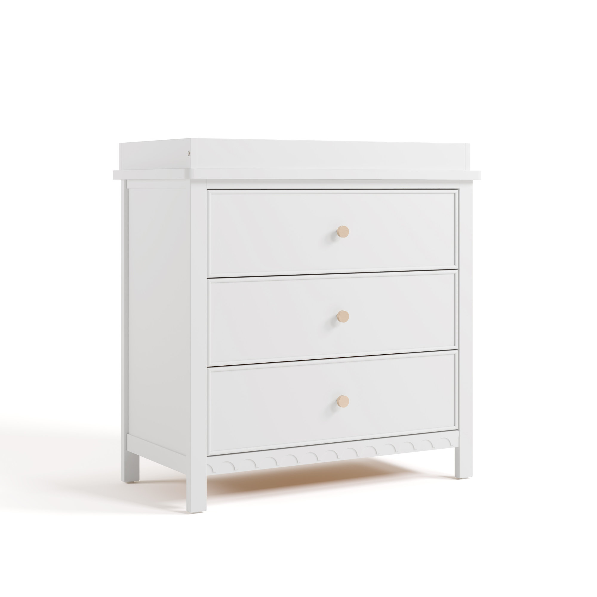 Sasha 3 Drawer Chest With Changing Topper, White
