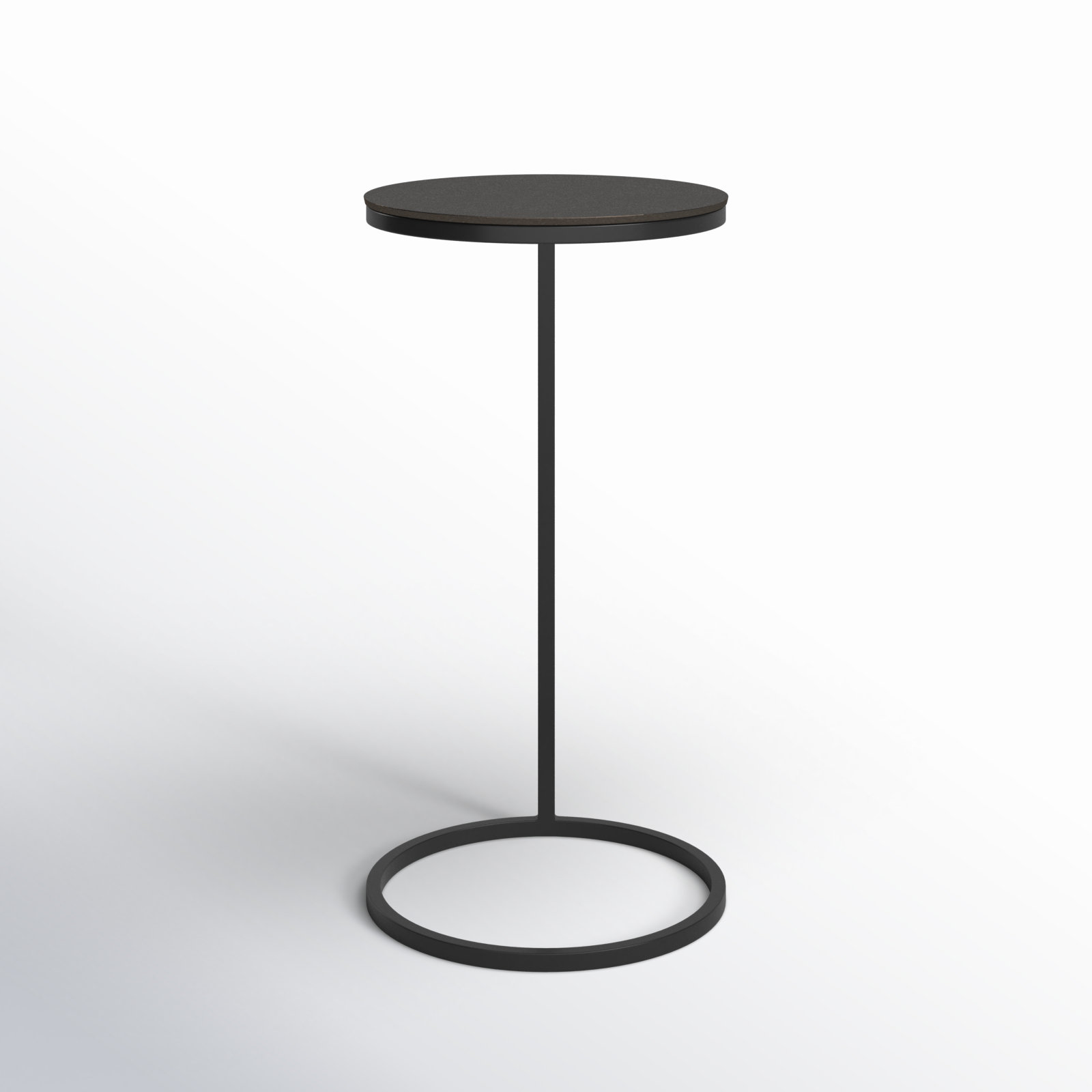 Addie C Table End Table, Antique Nickel Top/Black Base