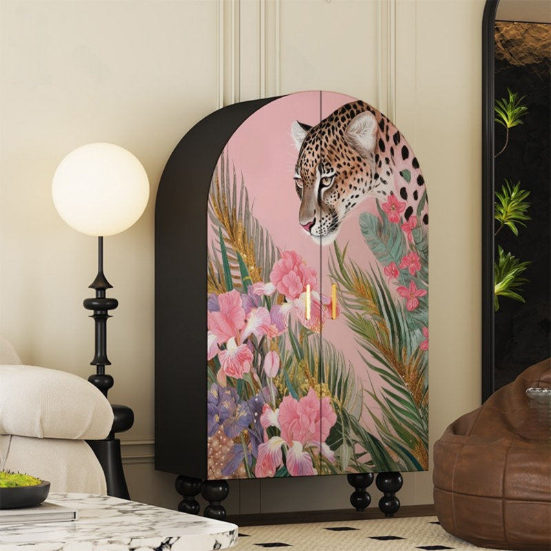 Arched Wardrobe With Shelves &Art Doors