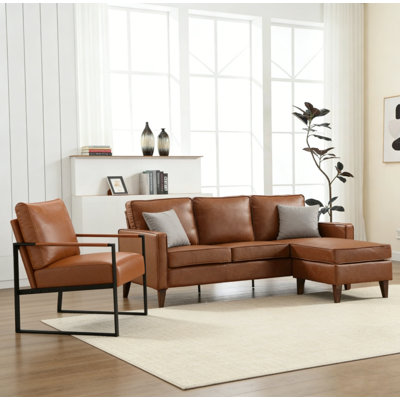 Ensemble de salon en similicuir moderne 2 pièces Weatherhill