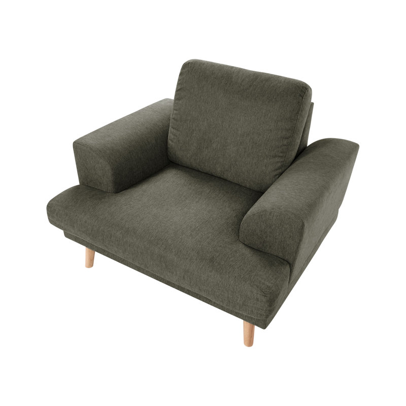 Taris Upholstered Fabric Armchair, Green