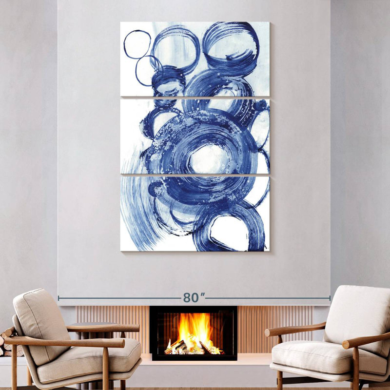 Avery Blue Circle Study II, 74" H x 48" W