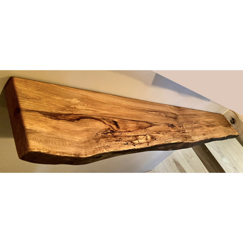 Maple Floating Shelf with Live Edge, 2" H x 72" W x 12" D