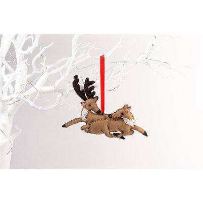 17.5cm Handmade Fabric Animals Hanging Figurine Ornament