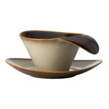 Rustic Sama Oval Coupe Saucers, 7.25", by Luzerne